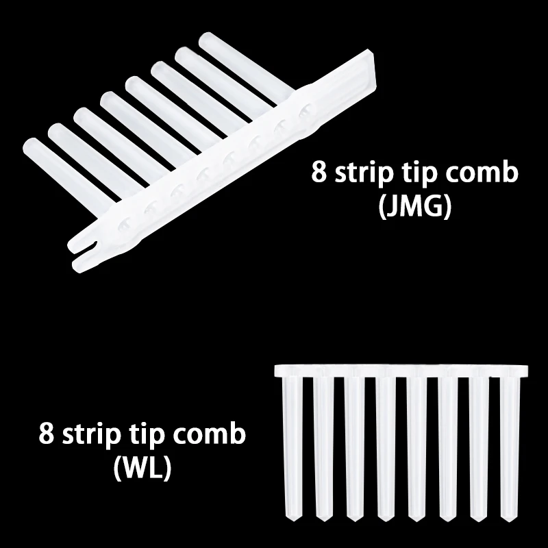 IKEME 8 Strip Tip Comb U Bottom V Botton Transparent PP Can be Sterilized and Used for Deep-well Plates 200ul