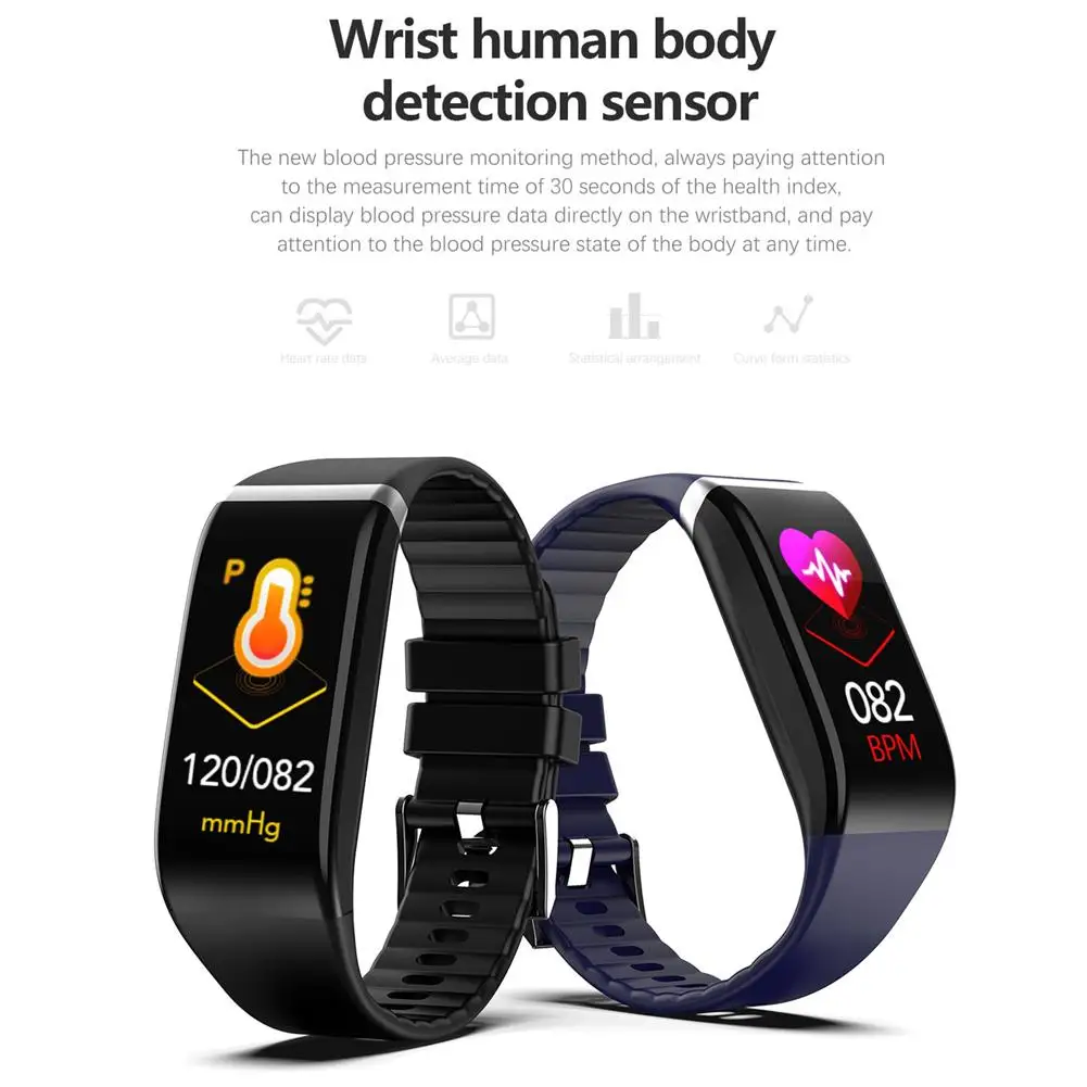 Attività sportiva di Fitness Tracker Bluetooth Astuto Della Vigilanza di Frequenza Cardiaca Monitoraggio del Sonno Wristband per Motorola Samsung iPhone