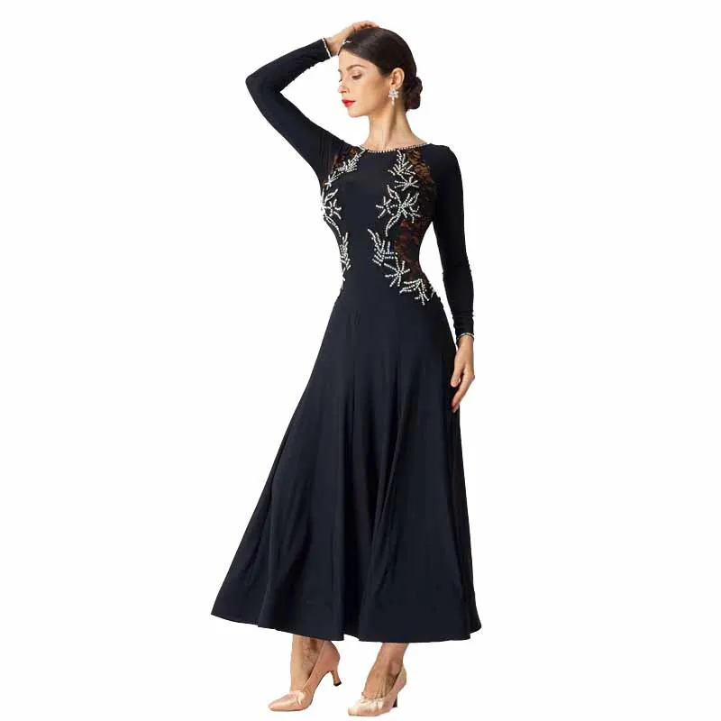 M-2020-1 High-end standard ballroom dance practice dress waltz dance costumes Spanish flamenco dance dress tango dress for sale