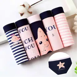 5 Pcs M-XXL Cartoon Cute Women's Panties Middle-waist Plus Size Pantys Soft Cotton Underwear Briefs Girls Sexy Lingerie 12 TYPES
