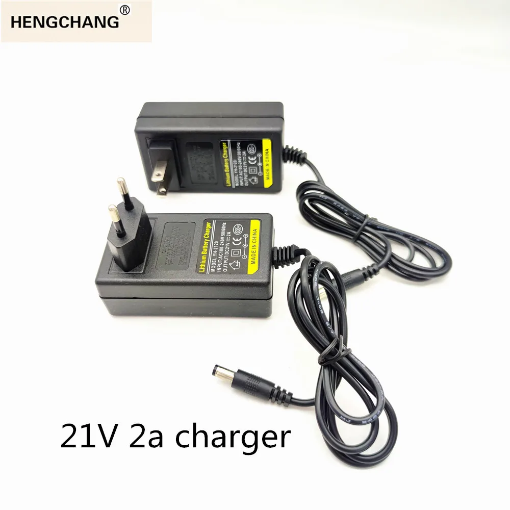 HENGCHANG Battery Charger 12.6V 21v DC 2A Intelligent Lithium Li-on Power Adapter EU US Plug Transformer