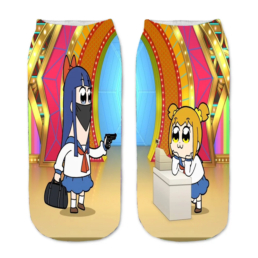 Socks Anime Pop Team Epic 3D Printed Cartoon Straight Socks Men Women teenager Party Gift Short Sock Kawaii Ankle Sock