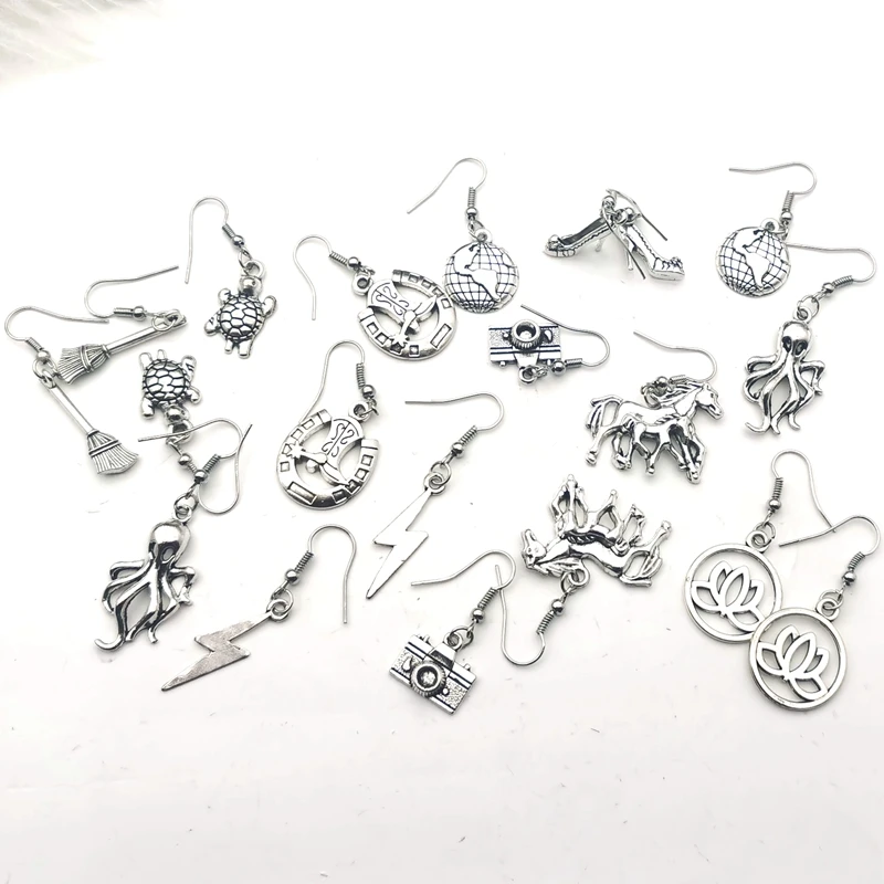 Punk Cheap Sliver Octopus Drop Earrings Broom Creativity Jewelry Accessories Women Simple Fashion Cool Wholesale Tortoise