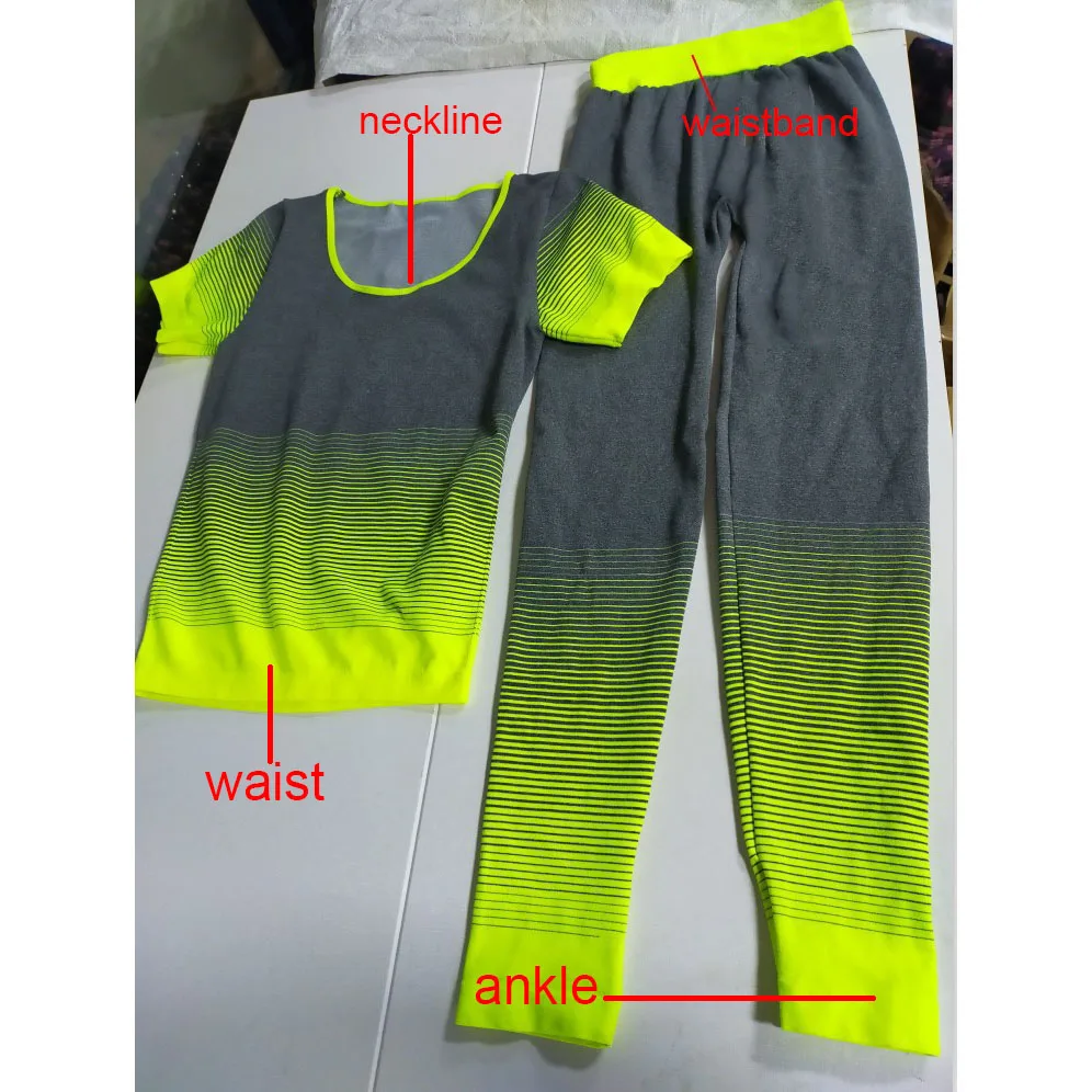 Outdoor Running fitness two-piece suit Yoga sportswear suit Seamless knitted gradient clothing suit free size