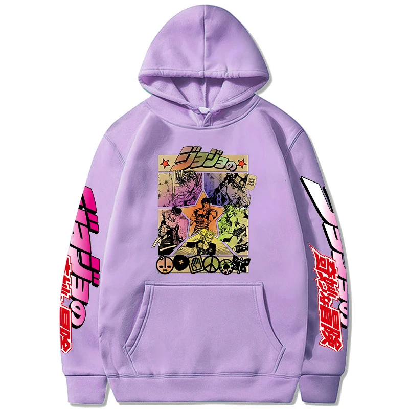 Sweatshirt Manga JoJo Bizarre Adventure Hoodie Japanese Anime Men/women Funny Harajuku Cartoon Hip Hop Clothes Hoodies Hooded