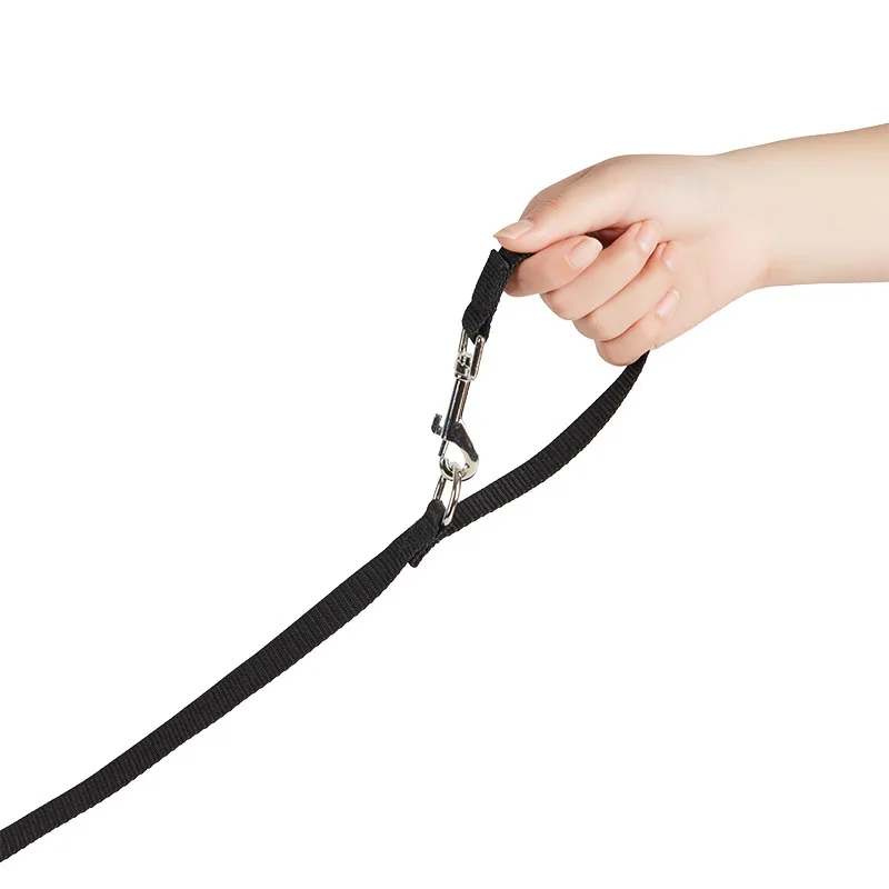 Pet Supplies Dog Leash Double Hook Traction Rope Running Belt Rope Adjustable Waist Imitation Nylon Leash Stainless Steel Hook