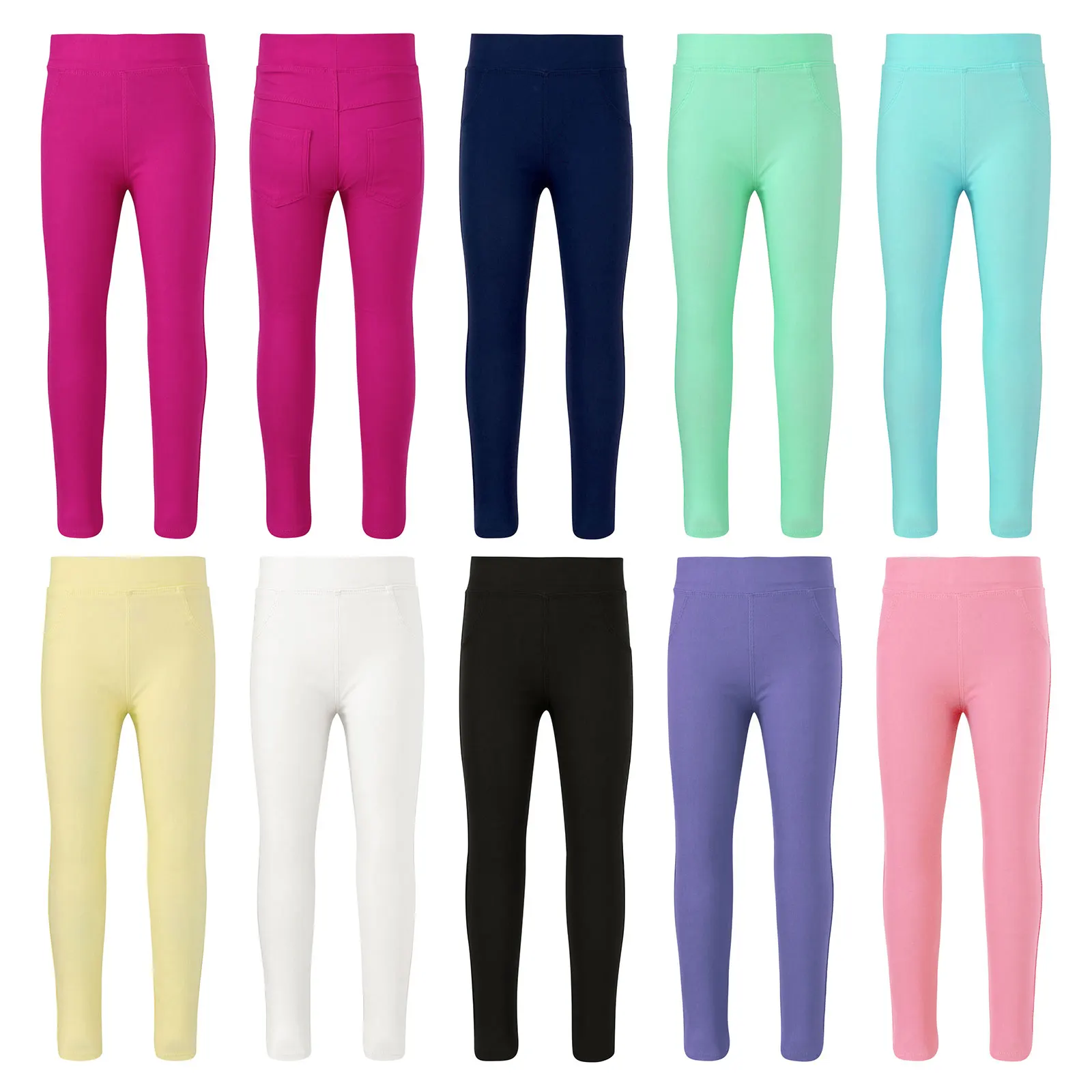 Kids Girls Ballet Dancewear Workout Gymnastics Sport Pants Leggings Dance Class Elastic Waistband Long Casual Fitness Yoga Pants