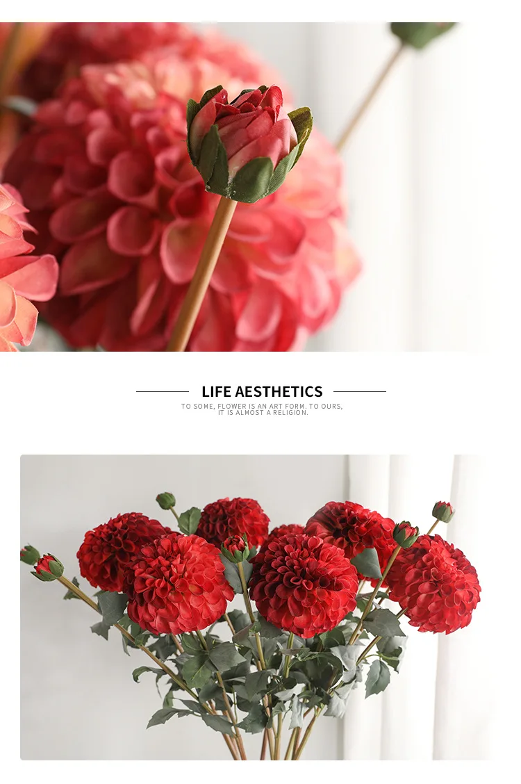 American Home Layout Simulation Autumn Daisy Fake Flower Studio Shooting Props Simulation 2 Oil Painting Dahlia