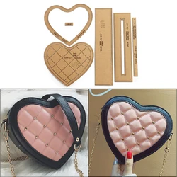 1 Set of DIY Kraft Paper Template Fashion Heart-shaped Clutch Bag Shoulder Messenger Bag Leather Craft Tool Sewing Pattern