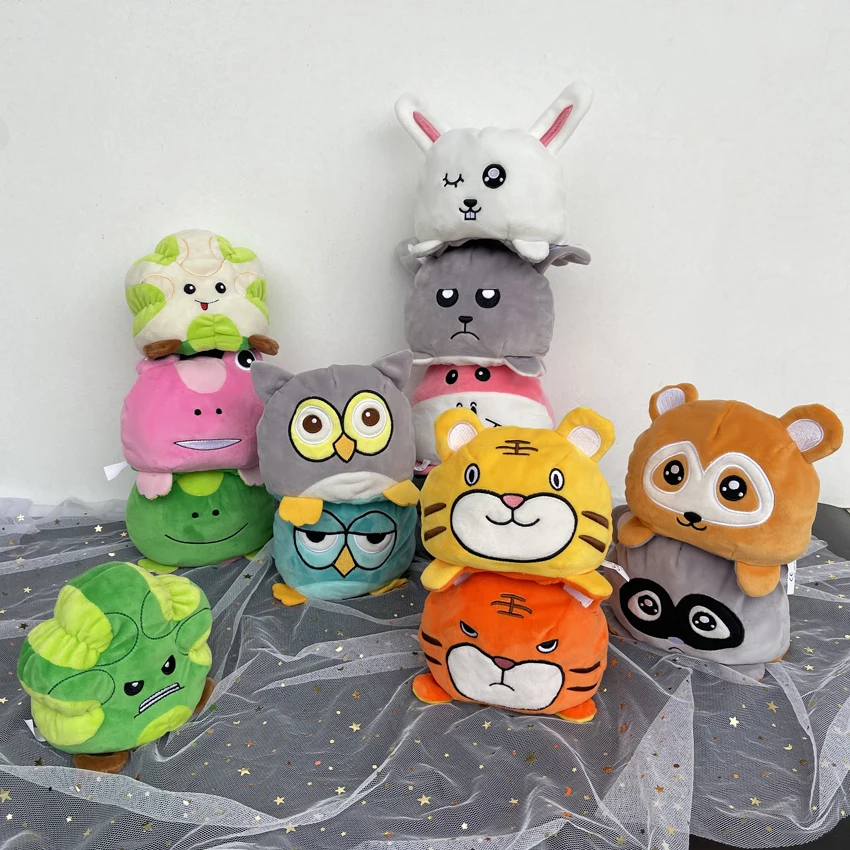 Juguete de peluche con tapa para niños, accesorios para el hogar de animales suaves, muñeca de animales lindos, regalos para bebés, juguete de peluche para niños, nuevo