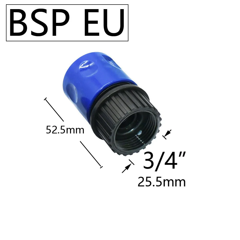 Adaptador de tubería de manguera roscada macho y hembra para sistema de riego por goteo de manguera de jardín, conector rápido, EURO USA, 3/4