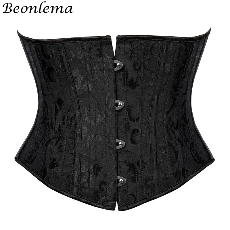 Underbust Black Corset Woman Belt Plus Size Top Short Faja Gaine Steel Boned Slimming Waist Corsets for Women Body Shapewear