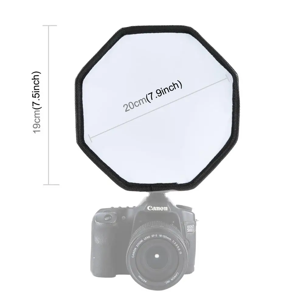 Difusor de Flash portátil profesional, caja suave para cámara, Speedlight, Softbox, accesorios de estudio fotográfico, 20 CM