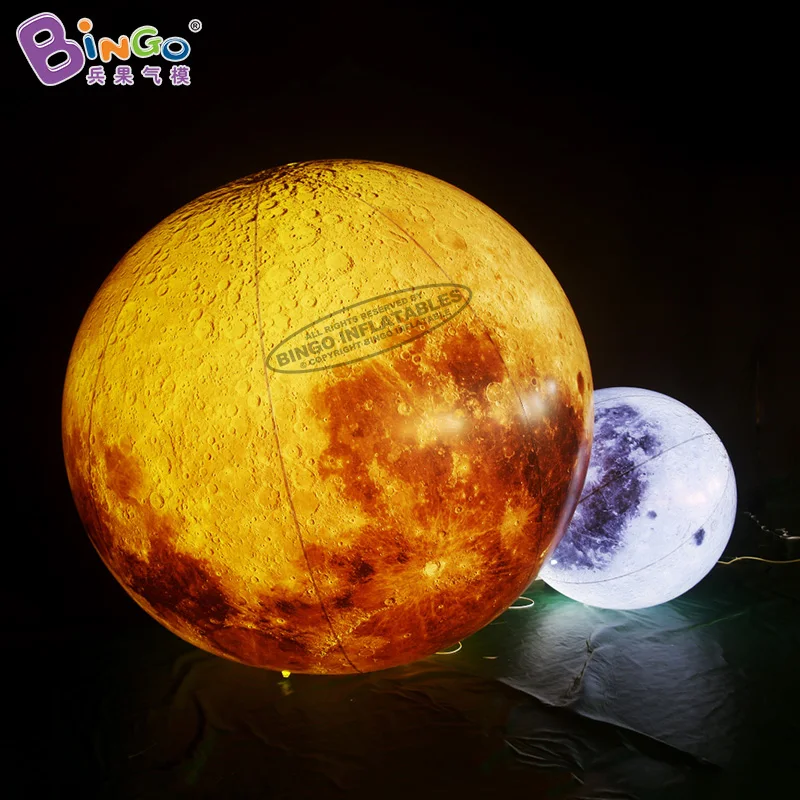 Free Shipping Inflatable Yellow Moon With Lights For Decoration / PVC Inflatable Airtight Moon For Sale Inflated Toys - BG-Z0286