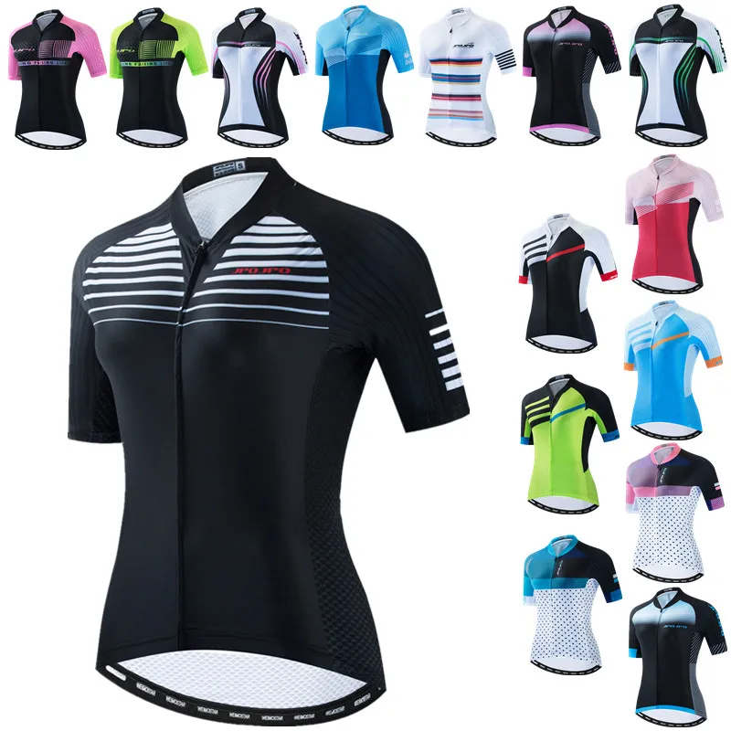 

JPOJPO Women Cycling Jersey Road Bike Jersey Tops Summer Ladies Bicycle Clothing Breathable Cycling Shirt Maillot Ciclismo Mujer