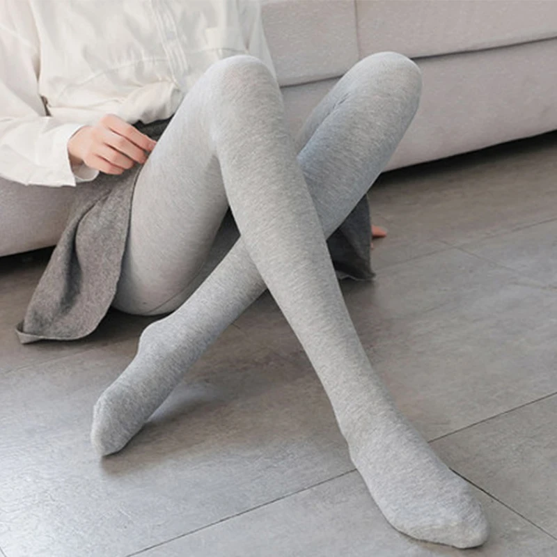 Winter Cotton Vertical Stripe Women\'s Warm Pantyhose Lolita High Elastic Mention Hip Fashion Sexy Black Grey Fleece Thick Tights