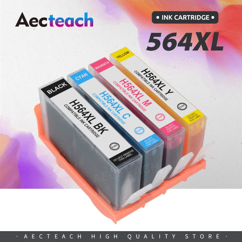 Aectech – cartouche d'encre 564 pour imprimante hp, Compatible avec les modèles 564XL, Photosmart 564, 5510, 5511, 5512, 5514, 5515, 5520, 5522, 5525, 6510, nouveau