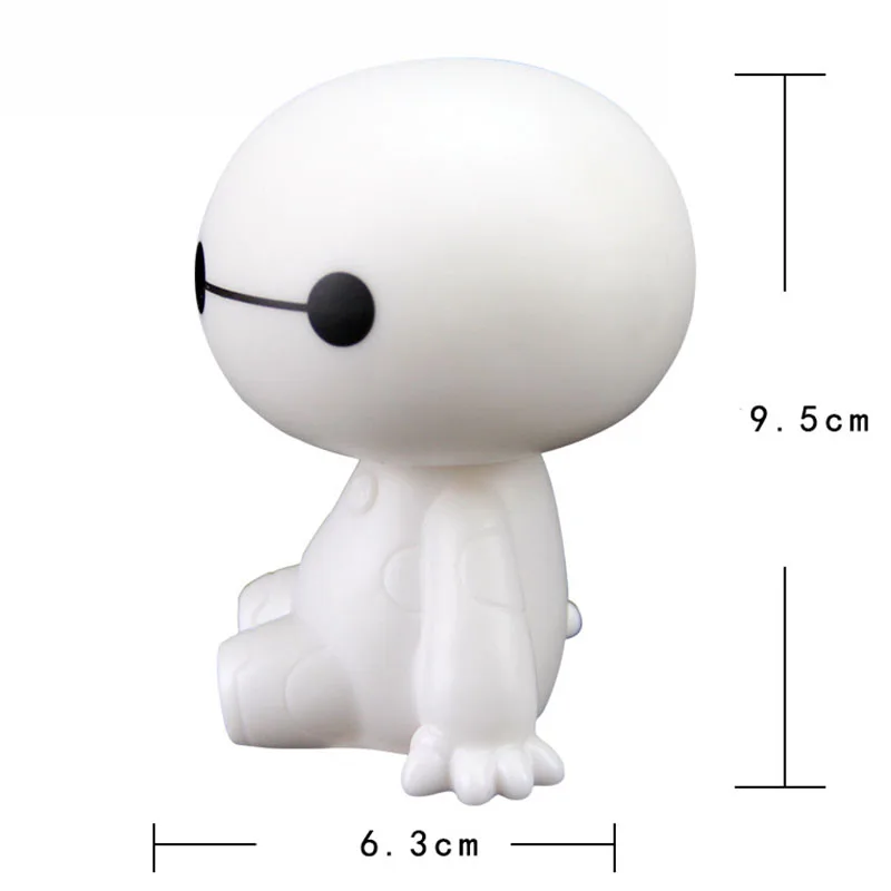 Disney Baymax ozdoby samochodowe pouruszająca głową lalka zabawka figurki Anime Big Hero 6 Model dekoracja stołu zabawki dla dzieci prezenty