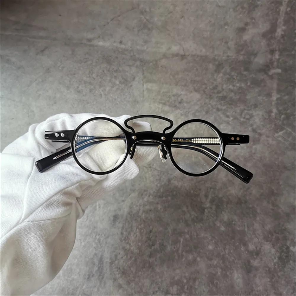 NEW High Quality Retro Fashion Acetate Round Circle Frame Creative Glasses  Men Women Optical Prescription Eyeglasses