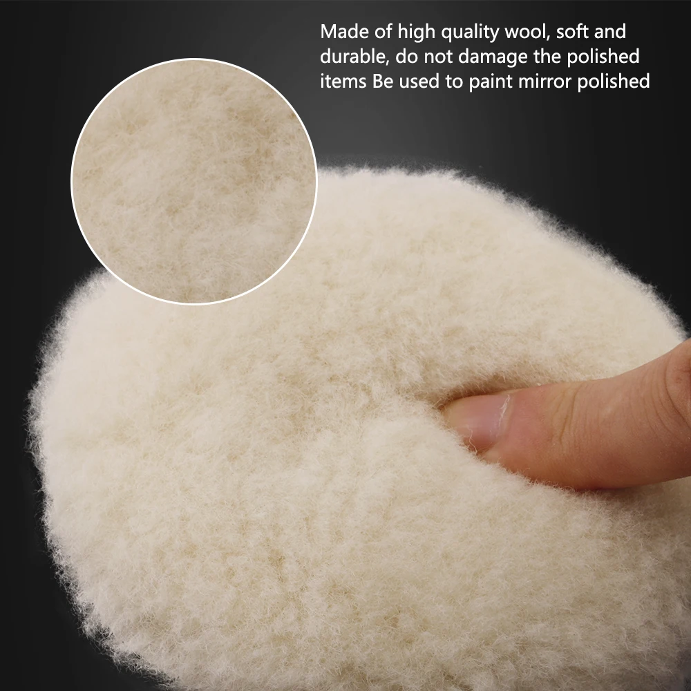 (Bulk Sales) SPTA 1/2/3/5/6/7 Inch Heavy Cut Wool Polishing Buffing Pad High Density Lambs For Polisher Machine Waxing