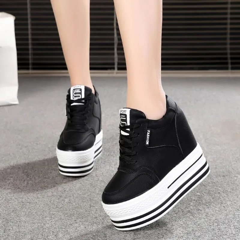 Super Thick High Heels Sports Shoes Women's Spring Thick Soled Elevated Casual Shoes Women's Shoes 2021 NEW