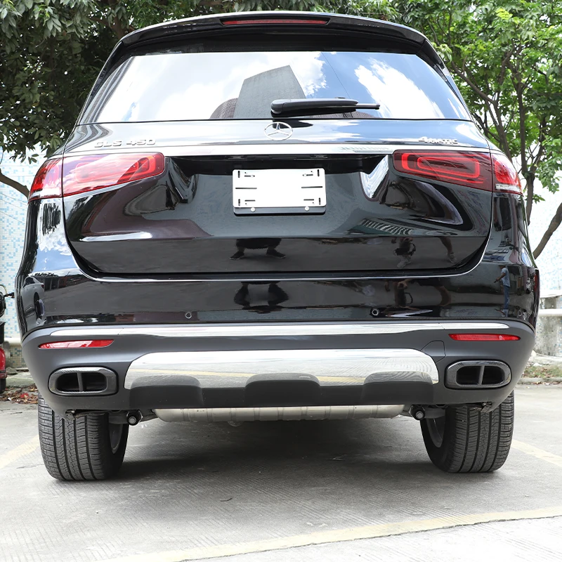 2Pcs ABS Car Exhaust Muffler Tail Throat PipeTrim Cover Frame For Mercedes Benz GLE 350 GLE 450 GLC GLS W167 X253 X167 2020