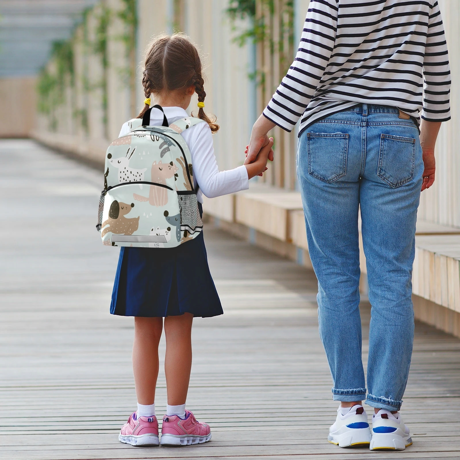 ALAZA-Sac à Dos d\'École 3D pour Enfant Fille et Garçon, Cartable de Maternelle avec Dessin Animé de Chien et Animal, Nouvelle Collection 2021