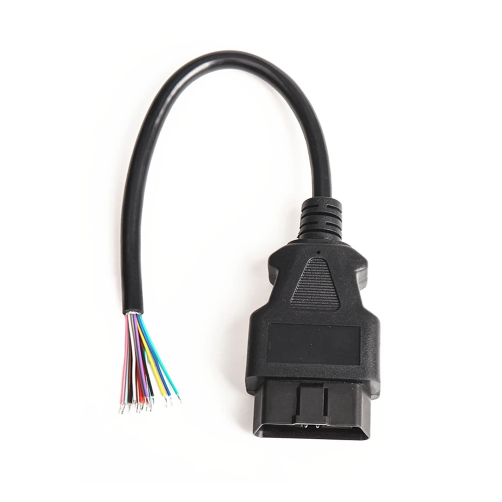 OBD2 16Pin Male Plug Connector For ELM327 Extension Adapter OBD Cable OBDII EOBD ODB2 16 Pin OBD 2 Adaptor Opening Female Cable