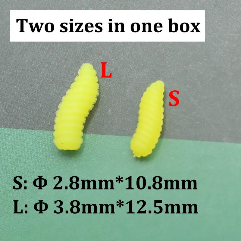 120pcs Carp Fishing Buoyant Maggots Fishing Lure Worms For Carp Hair Rig Artificial Pop Up Imitation Bait End Tackle Accessories