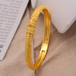 24K 1Pieces/Lot Wholesale Ethiopian Gold Color Bangles For Women Factory Price The Style of African Middle East Dubai Jewelry