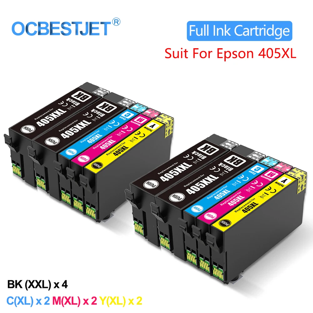 

2 SET 405XL 405XXL Compatible Ink Cartridge For Epson WF-3820 WF-3825 WF-4820 WF-4825 WF-4830 WF-7840 WF-7830 WF-7835 For Europe