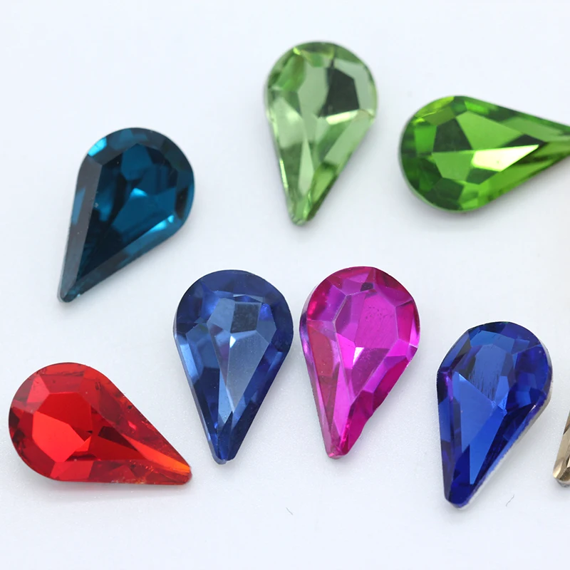 5-13mm All sizes 24-colors Crystal Water Drops Rhinestone Glass StonesPoint for Wedding Dress Jewelry Nail Arts DIY Decorations