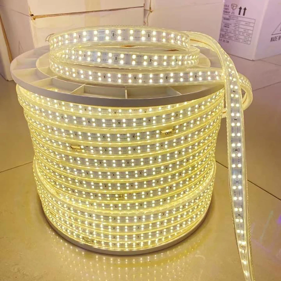 20M 30M 50M 60M 80M 100M AC 220V 3Rows 3D Waterproof Led Strip Light 2835 SMD Flexible Rope 120LEDS 180 Leds/M