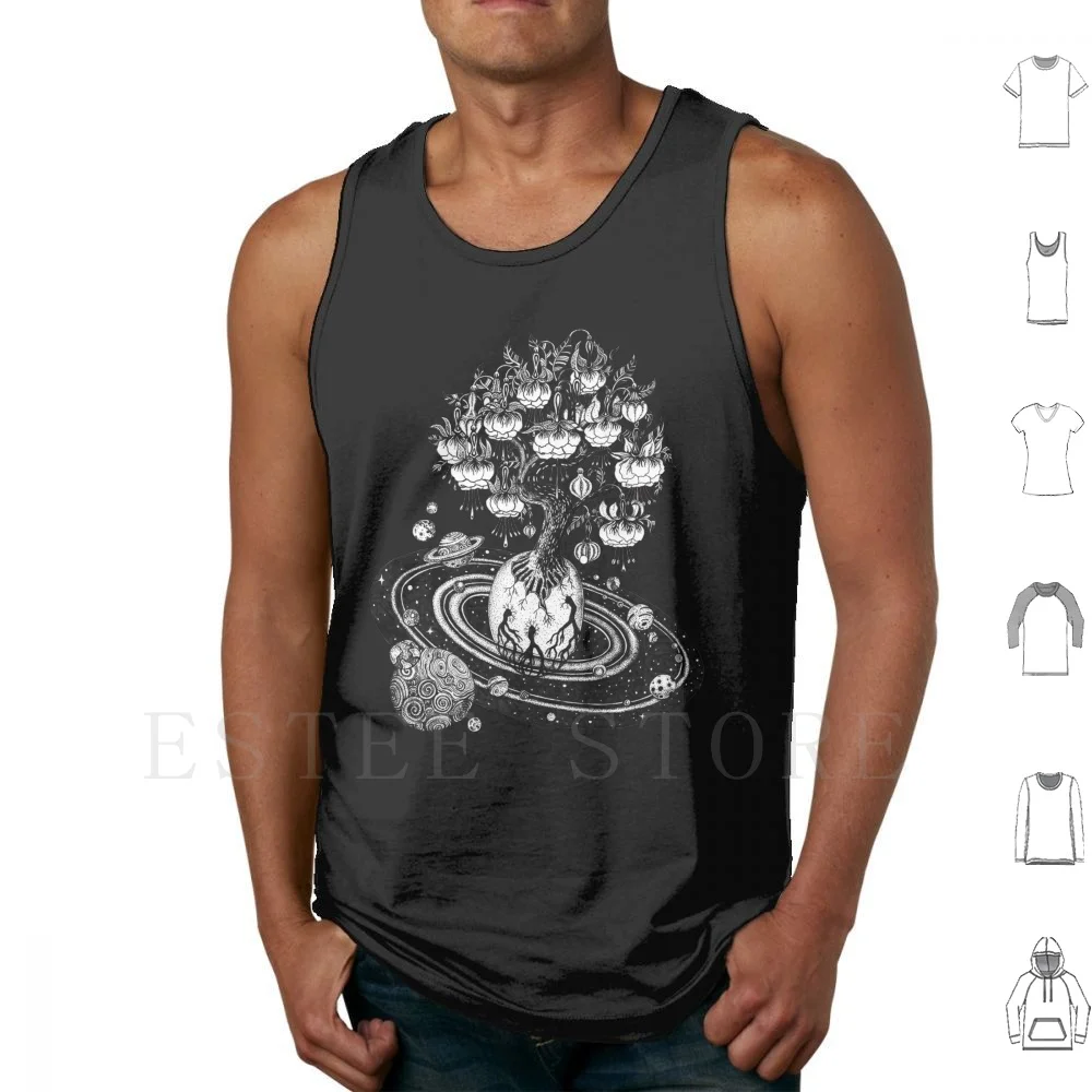 Space Fuchsia Tree Of Life Tank Tops Vest Sleeveless Fuchsia Space Galaxy Planets Sky Solar System Tree Of Life Tree