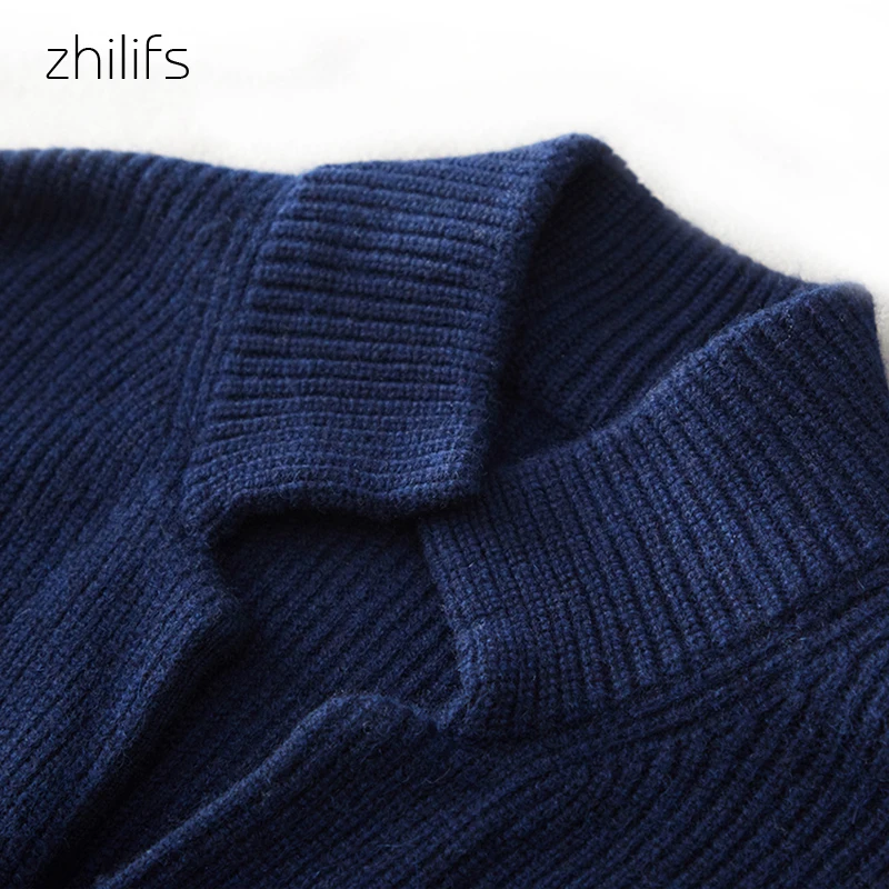 Men's Turtleneck 100 Cashmere Sweater Men Cardigan  Knitted Casual Single-breasted Oversized Men's Knitting Sweaters Clothes