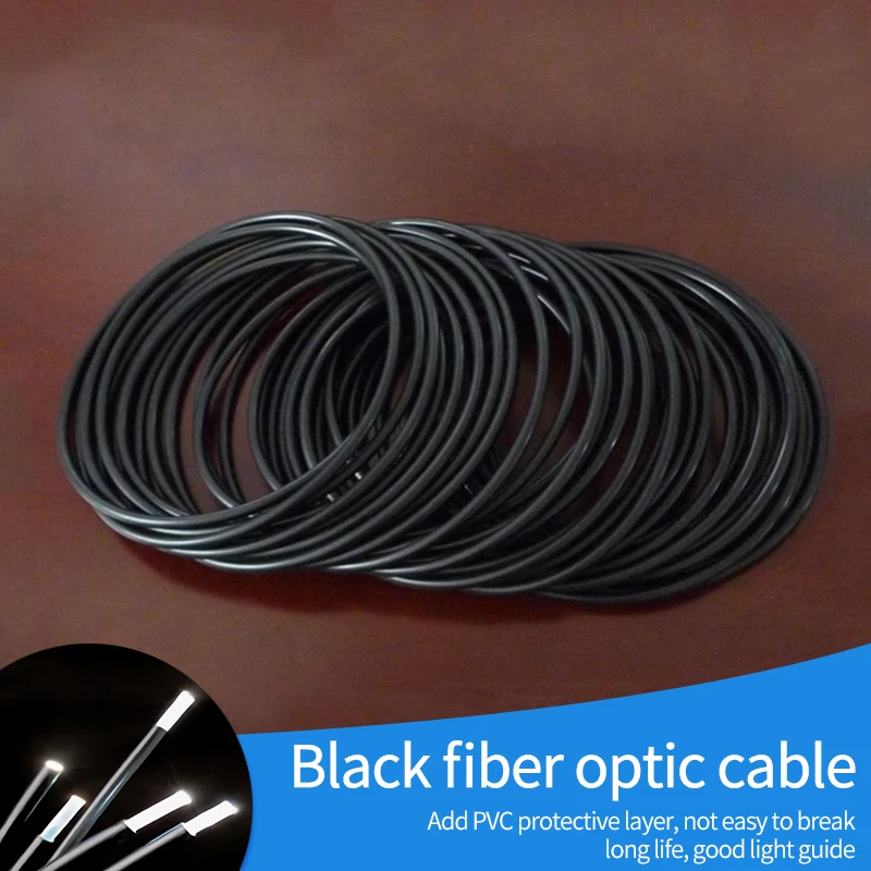 

Super bright black plastic light guide optical fiber tail end point send fiber line buried plastic optical fiber PMMA