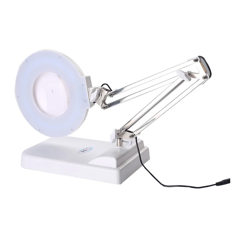 

Magnification 30x Table Top Stand Optical Glass Repairing Lighted Magnifier Lamp PCB Precision Parts Inspection Magnifying Glass