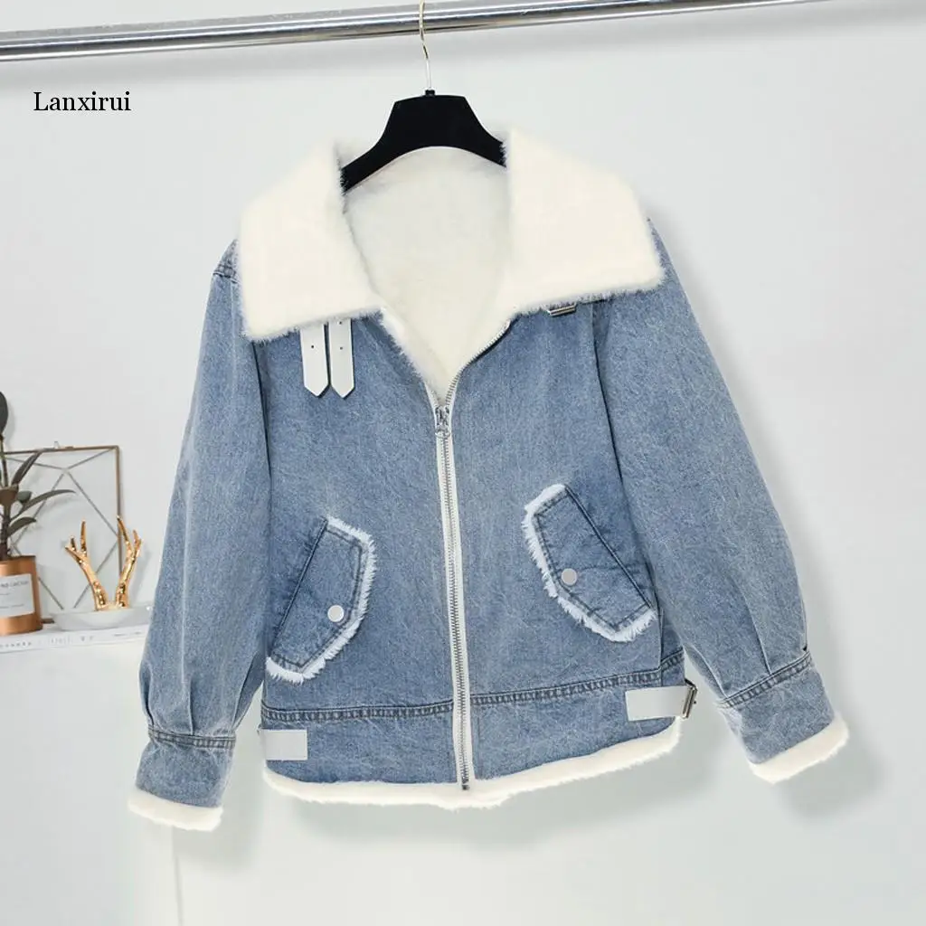 Denim Jacket Fashion Women Winter Autume Cotton Thick Denim Jacket Windbreaker Coat Outwear Chaquetas Mujer 2019 Women Coats Fem