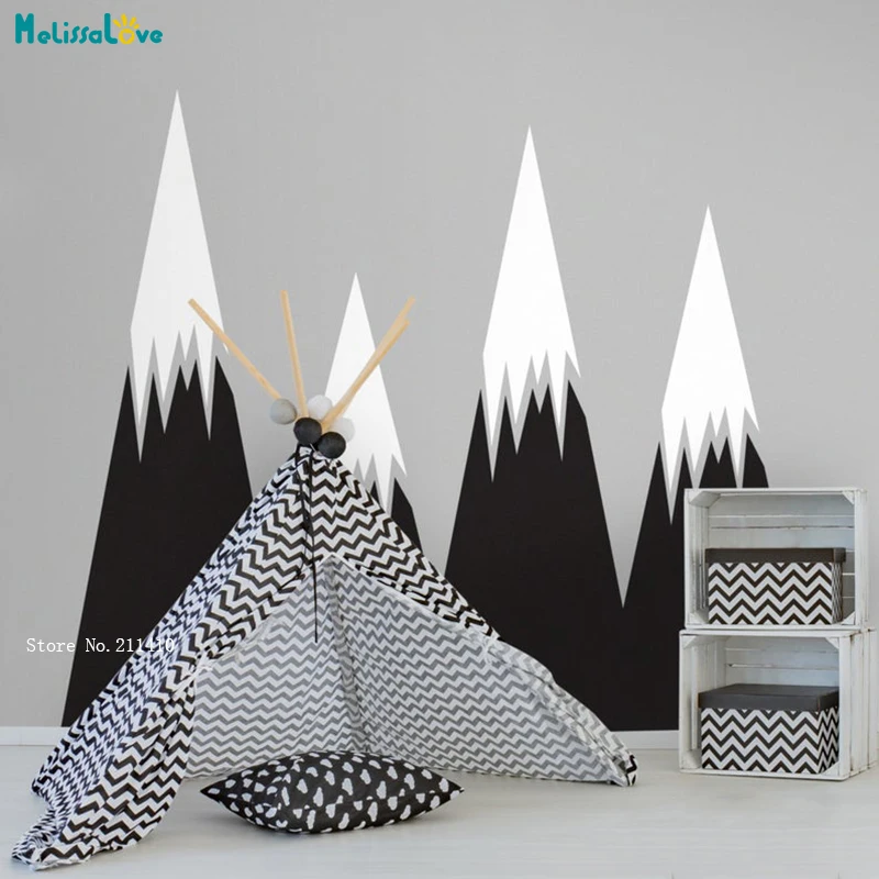 Huge Size Mountains Wall Sticker Two Colors Can Be Selected Handmade Surprise Beautifully Nurseries Decor Lovely Baby YT3720