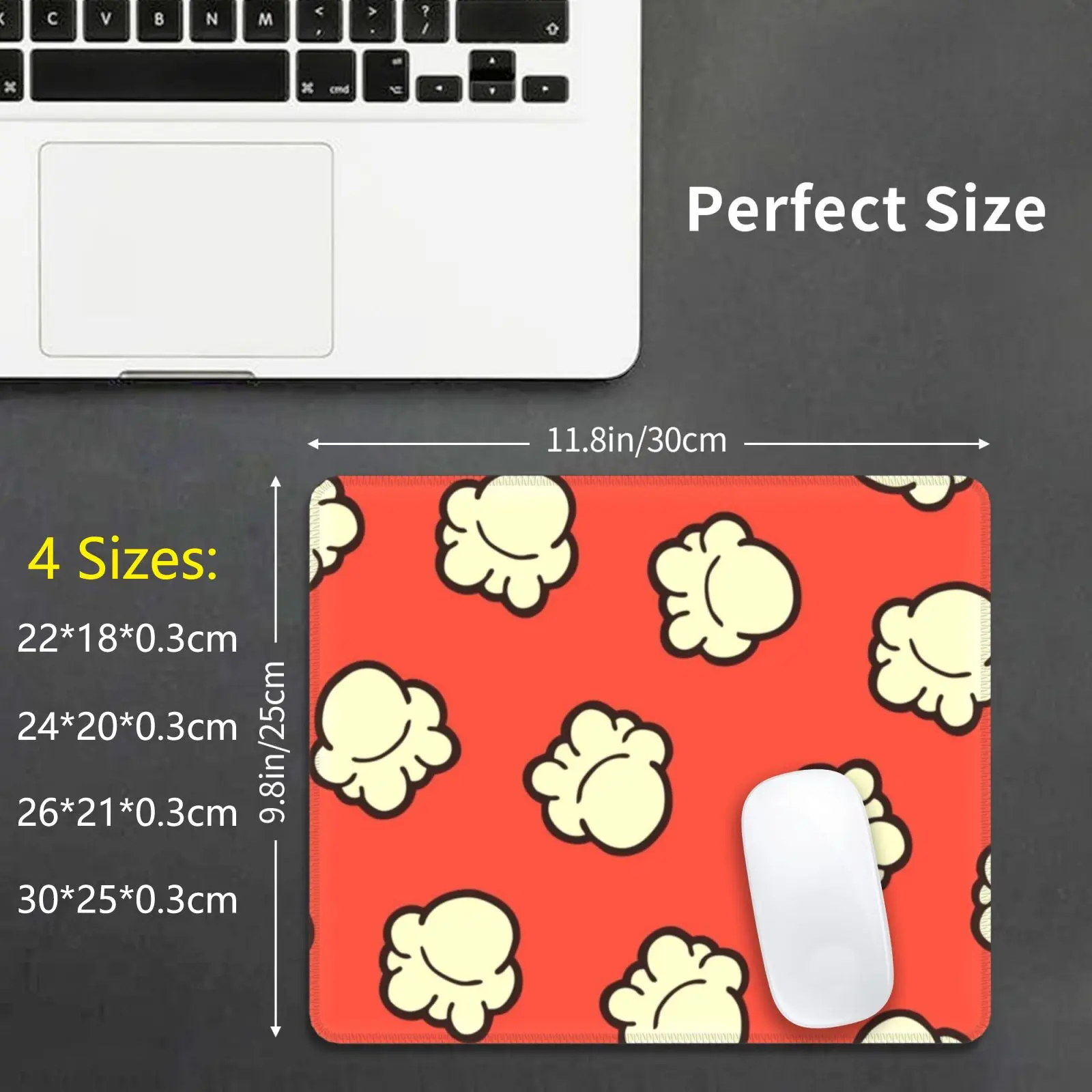 Popcorn Pattern Mouse Pad DIY Print Cushion Popcorn Pattern Popped Corn Snack Snacks Food Foody Foodie