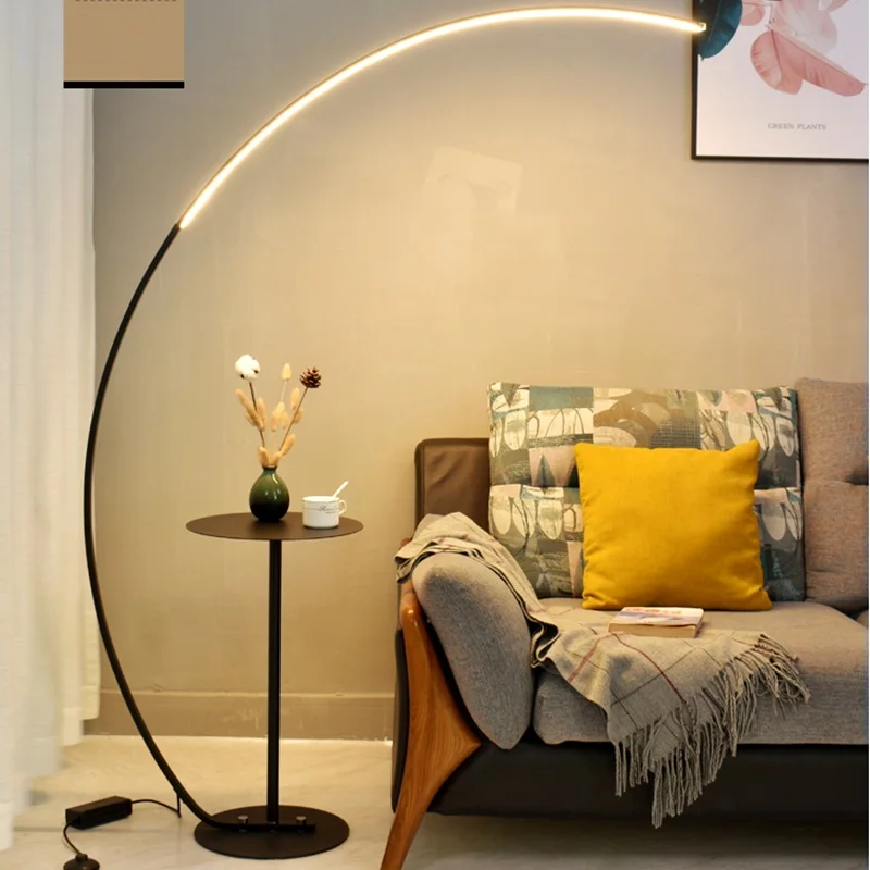 NEW Nordic Remote RGB Floor Lamp with Table C Shade LED Corner Floor Stand Lights for Bedroom Colorful CCT Floor Lamps