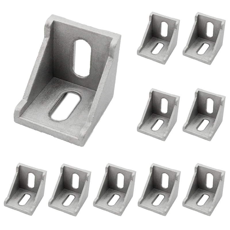 

10 Pack Aluminum Profile Corner Bracket, L Shape Right Angle Joint Bracket Fastener, L Brackets Connector for 40 Series Profile