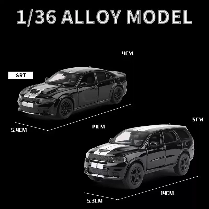 1/36 DODGE Durango Charger Hellcat SRT Alloy Sports Car Model Diecasts Metal Simulation Toy Car Model Collection Childrens Gift