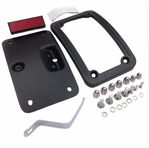 High Quality Black License Plate Frame Tag Cover Bracket Holder For Harley softai Springer Classic FLSTSC