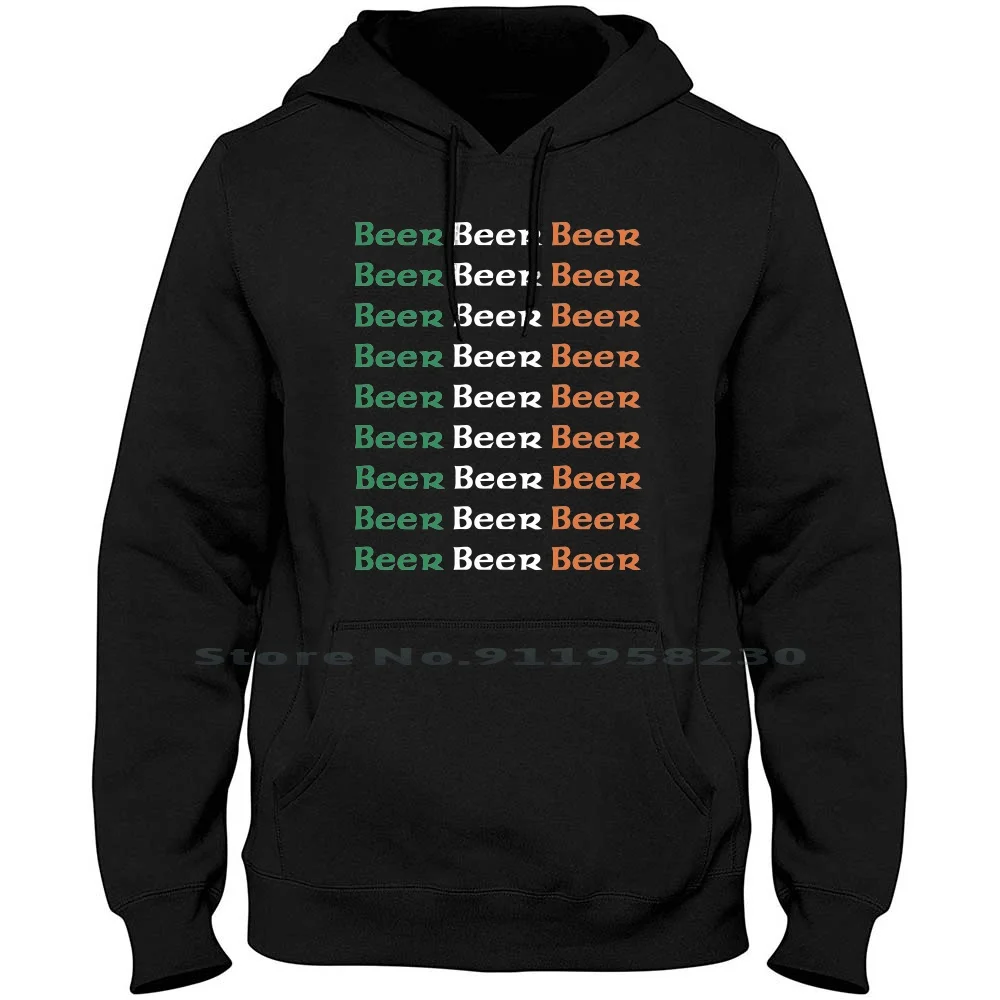 Beer Irish Flag Men Women Hoodie Pullover Sweater 6XL Big Size Cotton Music Irish Humor Iris Flag Beer Fun Bee Ny Funny Music