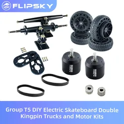 Group T5 DIY Electric Skateboard Double Kingpin Trucks and Motor Kits (Dual Drive)