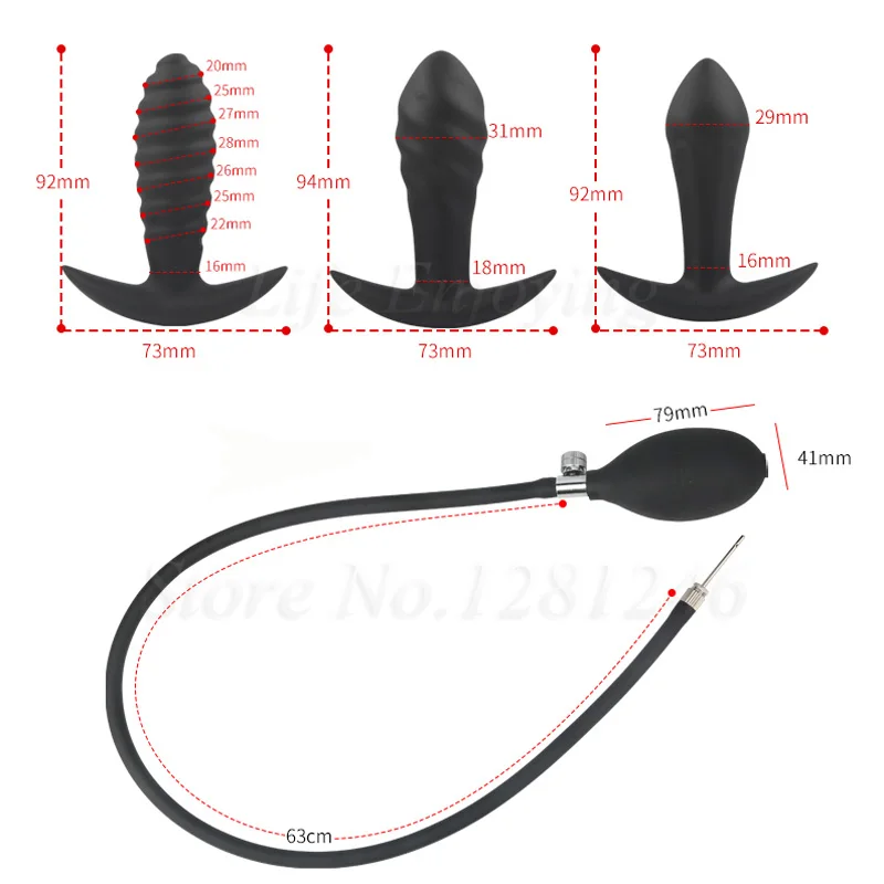 15cm Super Large Inflatable Anal Dildo Pump Built-in Silicone Rod Butt Plugs Men Prostate Massage Anus Dilator Women Sex Toys