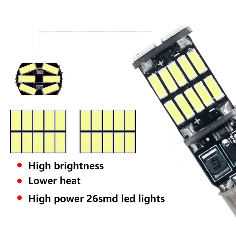 2 Pcs BA9S BAY9S BAX9S T4W H6W 4014 26SMD Interni Luce Strumento Canbus Laterale Del Cuneo Della Luce Della Lampada Della Lampadina Della Luce di Cortesia luce 12V 6000K