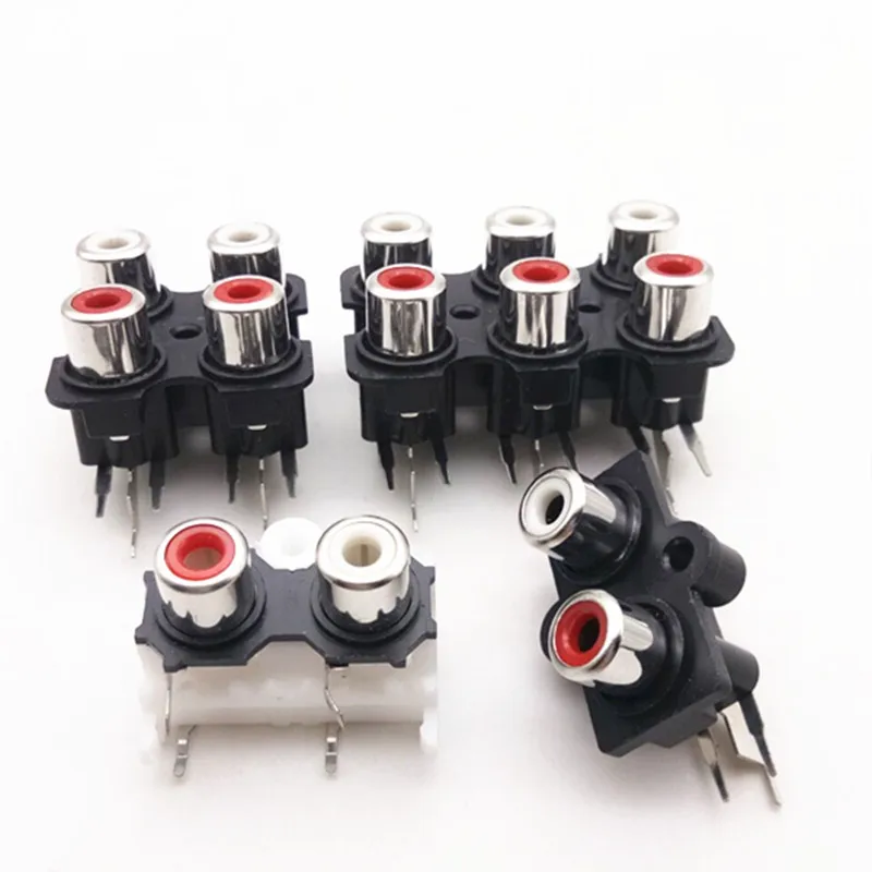 

4 hole /2 hole RCA Female Stereo audio Jack AV Audio input socket Connector 2row 2/4/6 bit Amplifier Interface Signal connection