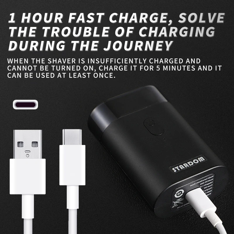 Портативная электрическая перезаряжаемая бритва с 2 плавающими головками, водонепроницаемая Мужская стальная бритва с USB, моющийся триммер для бороды, для путешествий